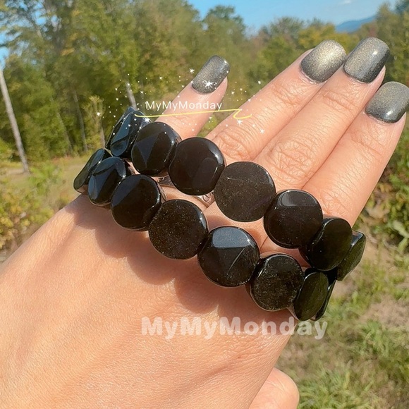 Golden Obsidian Bracelet 13mm - Picture 4 of 8